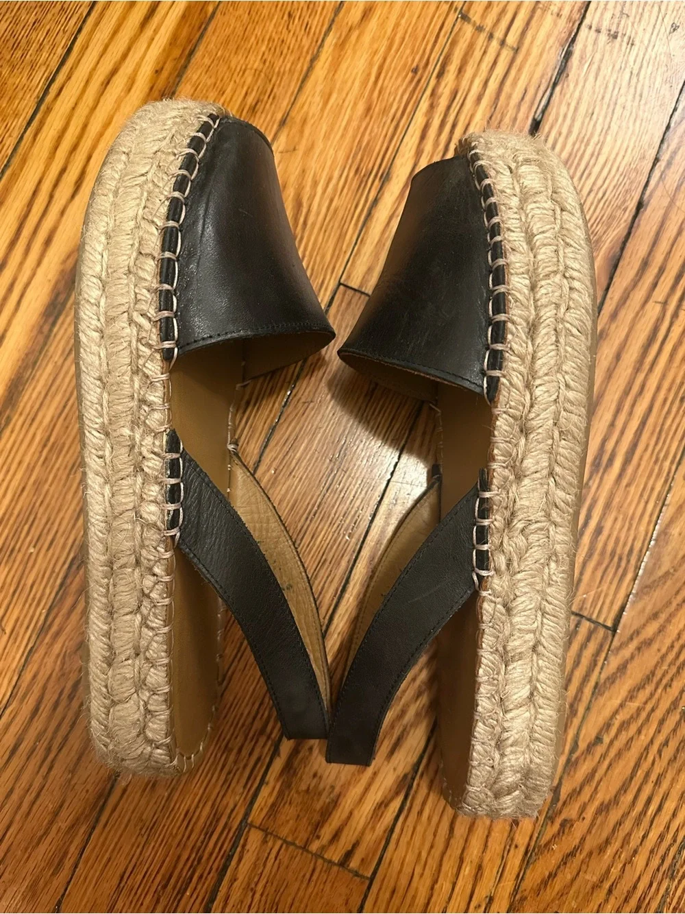Alohas Womens Black Espadrille Slingback Sandals